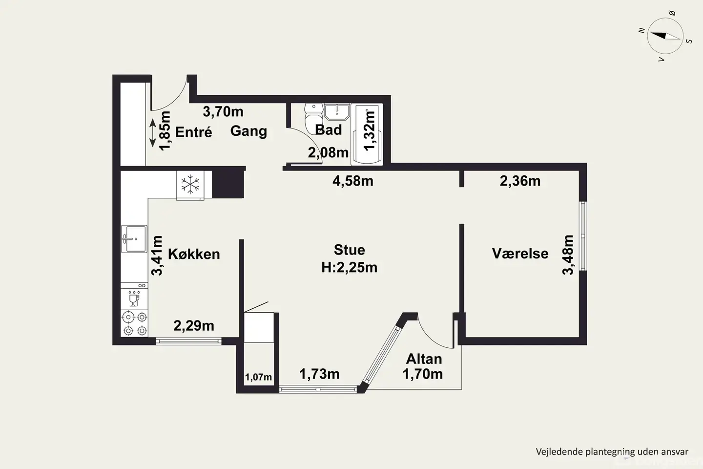 Solrig altan samt elevator i ejendommen. - Visning 5