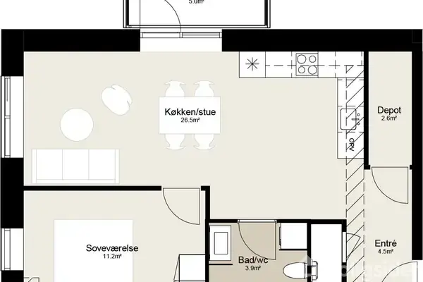 Ejerlejlighed på Hviidsvej 48, st. 3., 8940 Randers SV